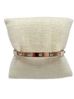 Kate Spade Set In Stone Crystal Rose Gold Hinged Bangle Bracelet